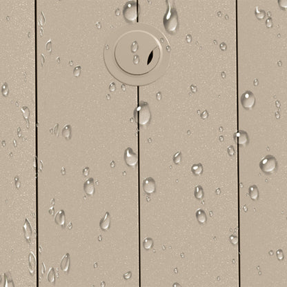 Outdoor Round Patio Dining Table for 6-7, All Weather Metal Dining Table with Umbrella Hole for Deck Lawn Garden Backyard, Sandstone Color