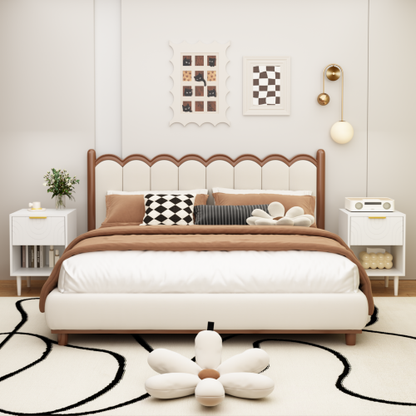 22.83'' H Modern White Nightstand with One Drawer and Open Shelf, Gold - Accented Handle, Ideal for Bedroom Decor