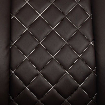 Ergonomic Executive Office Chair High Back Brown Faux Leather ¨C Adjustable Height, Lumbar Support, Diamond-Stitched Padding, Swivel Desk Chair w/Armrests & Tilt Recline for Home Office
