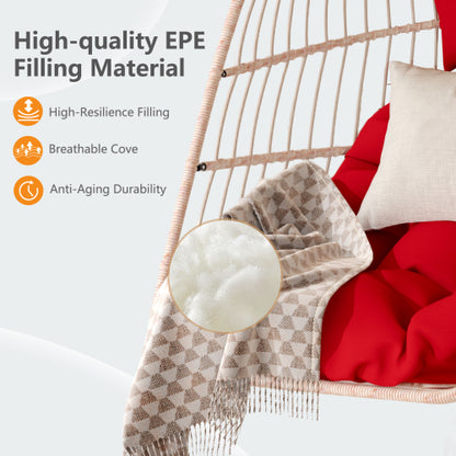 Outdoor garden rattan egg swing chair hanging chair PE hanging chair red