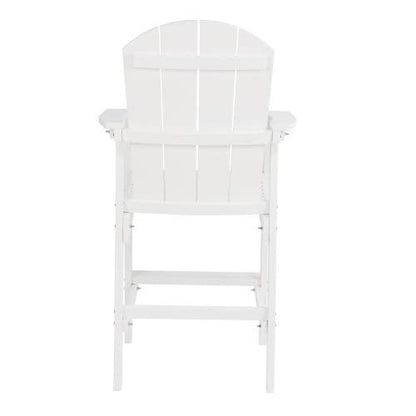 Lounge chair White color, suitable for all seasons: Outdoor lounge chair, made of sturdy HIPS material, equipped with 304 stainless steel accessories.