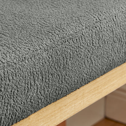 Shoe-changing bench, a shoe-changing bench with a wooden frame and a soft cushioned seat, can be placed freely and is suitable for small spaces without taking up much space -Dark Gray