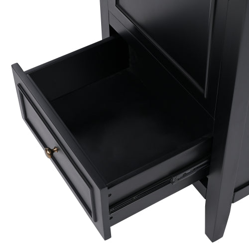 20" Bathroom Vanity with Sink, Bathroom Cabinet with A Door, Door Shelf Storage and Adiustable Foot Pads, A Drawer, Black