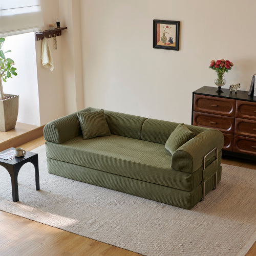 78.8 inch  Corduroy Convertible Sofa Bed, Boneless Loveseat