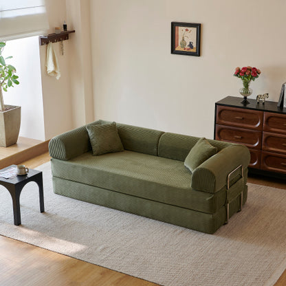 78.8 inch  Corduroy Convertible Sofa Bed, Boneless Loveseat