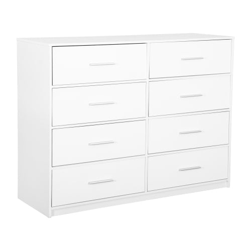 8-Drawer Dresser with Large Fabric Drawers, White