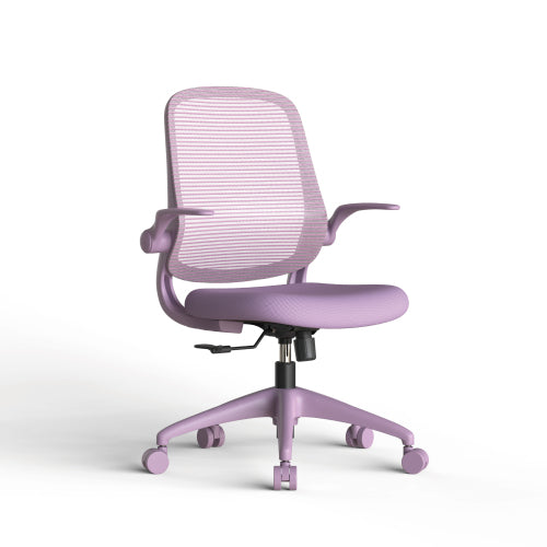 Ergonomic Color Office Chair 300lb (About 149.7kg), Home Office, Mesh Back, Integrated Molded Foam, Comfortable Sitting, Flipping Armrest, Fireproof, Rotating, Lifting Multifunctional Chair (Purple)
