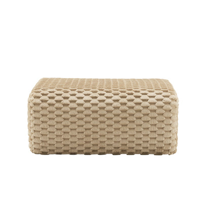 Light Camel Flannelette Modular Ottoman Footrest, Match Ergonomic Curved Modular Sectional Sofa