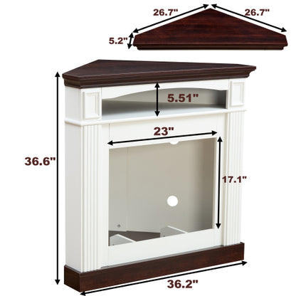 Corner Mantel Cabinet for Living Room or Bedroom with 23 inch Fireplace Insert Heater for the Perfect Ambiance