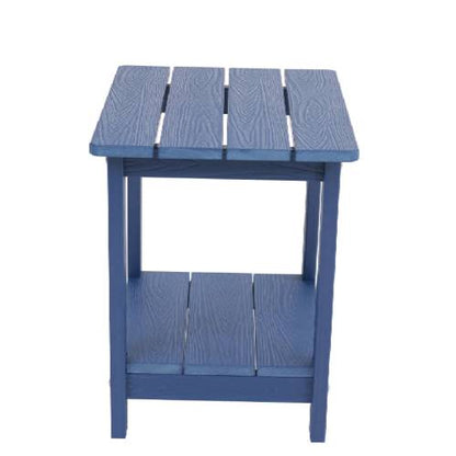A wooden-textured imitation wood side table, simple yet with a rich texture. It comes with a small tabletop and is perfect for outdoor picnics. Dark blue