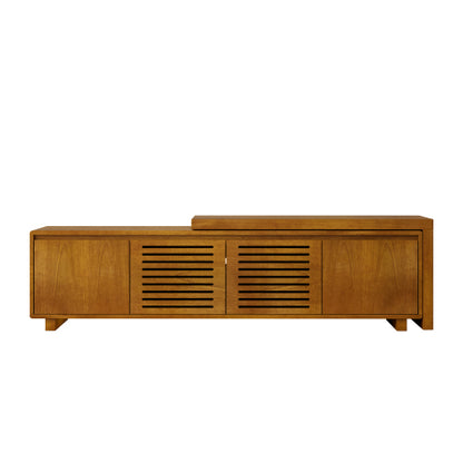 Extendable Mid Century TV Stand for TVs up to 75 Inch Wood Media Console