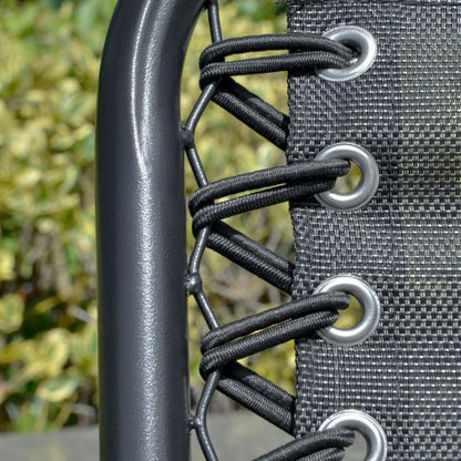 Outsunny 2-Seat Patio Swing Chair, Outdoor Canopy Swing Glider with Pivot Storage Table, Cup Holder, Adjustable Shade, Bungie Seat Suspension and Weather Resistant Steel Frame, Black