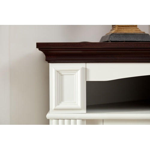 Corner fireplace cabinet for living room or bedroom with 23-inch fireplace inset heater for perfect ambiance