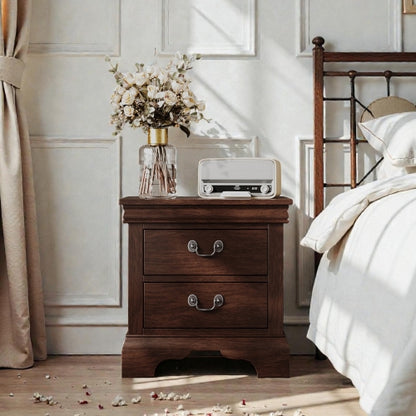 22inch x 16inch x 22.7inch Classic Wooden Nightstand-Cherry