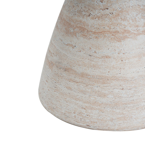 Outdoor/Indoor Lightweight Concrete Side Table,Travertine Finish
