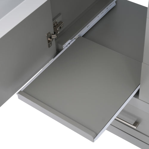 30" Gray Bathroom Vanity with Sink Combination Set, Bathroom Storage Cabinet with Soft Close Door, 3 Soft Close Drawers and Removable Tray, Solid Wood Frame