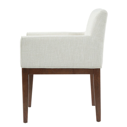 Upholstered Rubberwood Dining Armchairs, Set of 2, Beige/Brown