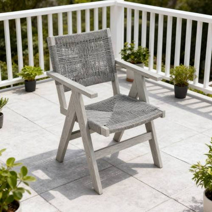 Lounge chair Light Gray color, suitable for all seasons: Outdoor lounge chair, made of sturdy HIPS material, equipped with 304 stainless steel accessories.