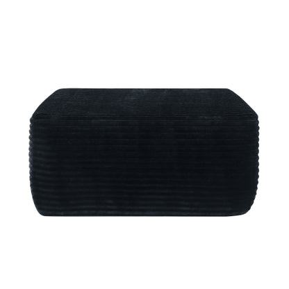 Plush Ottoman Black Modular Sofa Accent Ottoman for Living Room
