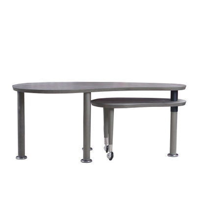 360° Rotatable Coffee Table, Oak Veneer, Grey Brown/Walnut/Black