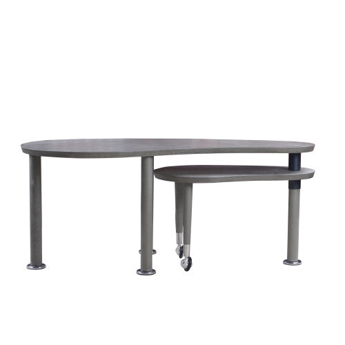 360° Rotatable Coffee Table, Oak Veneer, Grey Brown/Walnut/Black