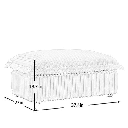Camel Corduroy Modular Ottoman, High Resilience Sponge Foot Stool with Removable Washable Cover