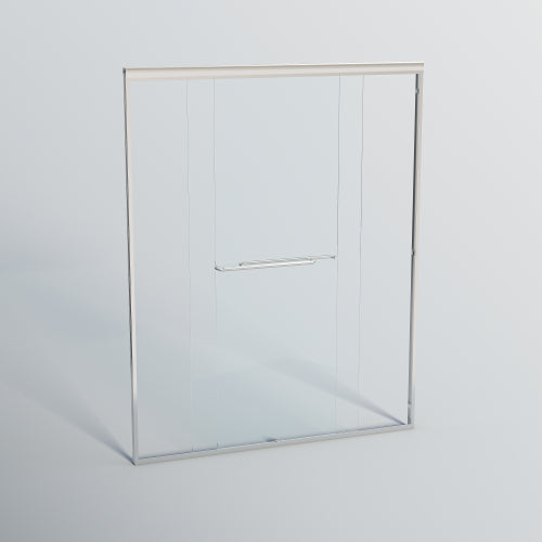 56-60 in. W x 72 in. H Double Sliding Shower Door, Semi-frameless Bypass Bathroom Sliding Door with 1/4" (6mm) Tempered Glass for Walk-in Shower, Chrome 24D03-60CX