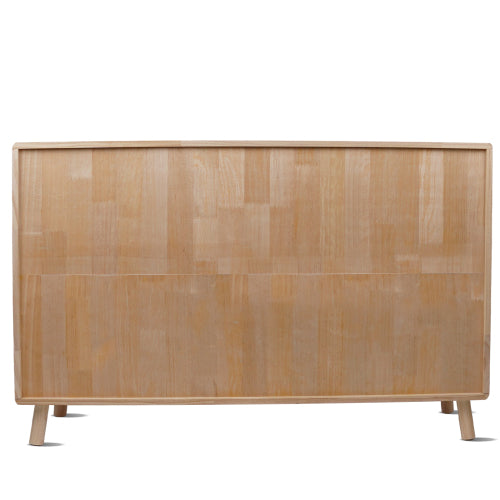 Solid Pine Storage Cabinet with 7 Compartments Wooden Organizer Shelf Natural Finish