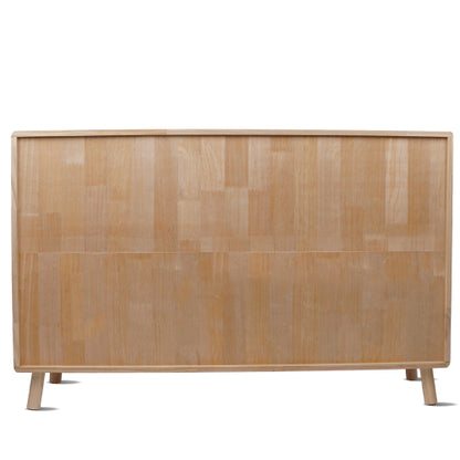 Solid Pine Storage Cabinet with 7 Compartments Wooden Organizer Shelf Natural Finish
