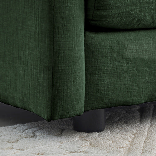 Green Chenille Modular Ottoman Footrest, Mix & Match for 2 3 4 Seater Sectional Sofa