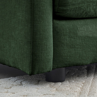 Green Chenille Modular Ottoman Footrest, Mix & Match for 2 3 4 Seater Sectional Sofa