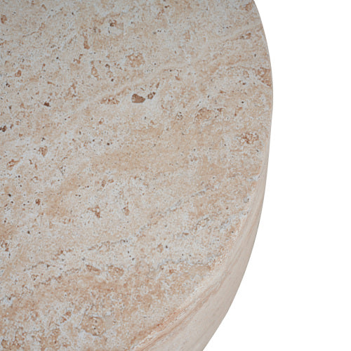 Outdoor/Indoor Lightweight Concrete Side Table,Travertine Finish