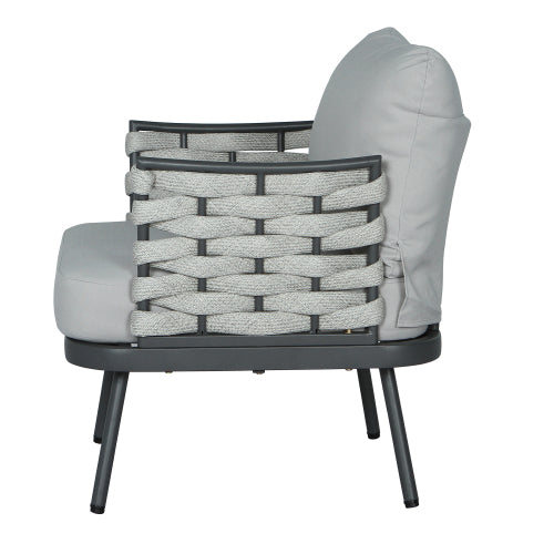 Mariano Steel Club Chair Set of 2, Grey