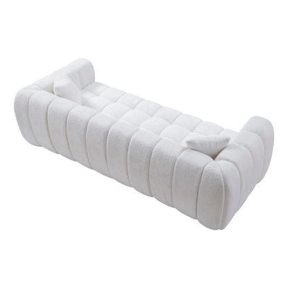 102.7 Inch Marshmallow Cloud Compressed 4-Seater Boucle Sofa with 2 Cushions for Living Room Apartment