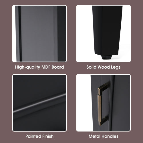 20" Bathroom Vanity with Sink, Bathroom Cabinet with A Door, Door Shelf Storage and Adiustable Foot Pads, A Drawer, Black