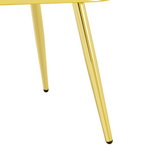 2 Pack Modern Velvet Dining Chairs, Bubble Padded Back Accent Chairs with Gold Metal Legs