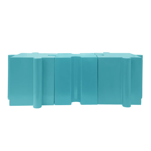 Puzzle Art Side Table, Modular Concave Edge MGO Table - Buy Singles or Combine for Custom Layouts, Indoor & Outdoor,Light Blue Color