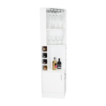 Corner Bar Cabinet - White