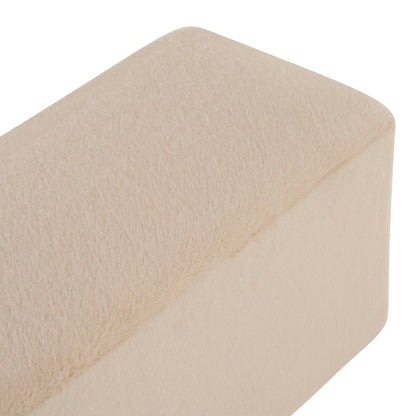 Almond Plush Long Ottoman Bench, Soft Cloud-Like Footstool, Ergonomic Seat for Bedroom and Entrance Hall