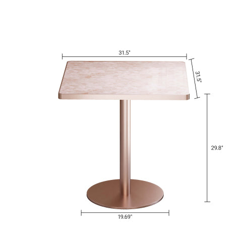 31.5inch Square Modern Tulip Dining Table with Faux Marble Sintered Stone Top