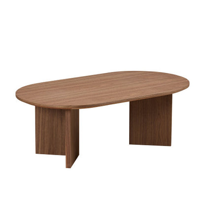 39.37inch  Oval Coffee Table, Walnut Veneer