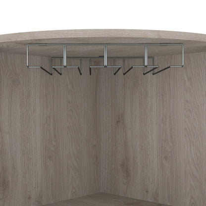 Seattle Bar Cabinet, Eight Bottle Cubbies, Two Large Open Shelves