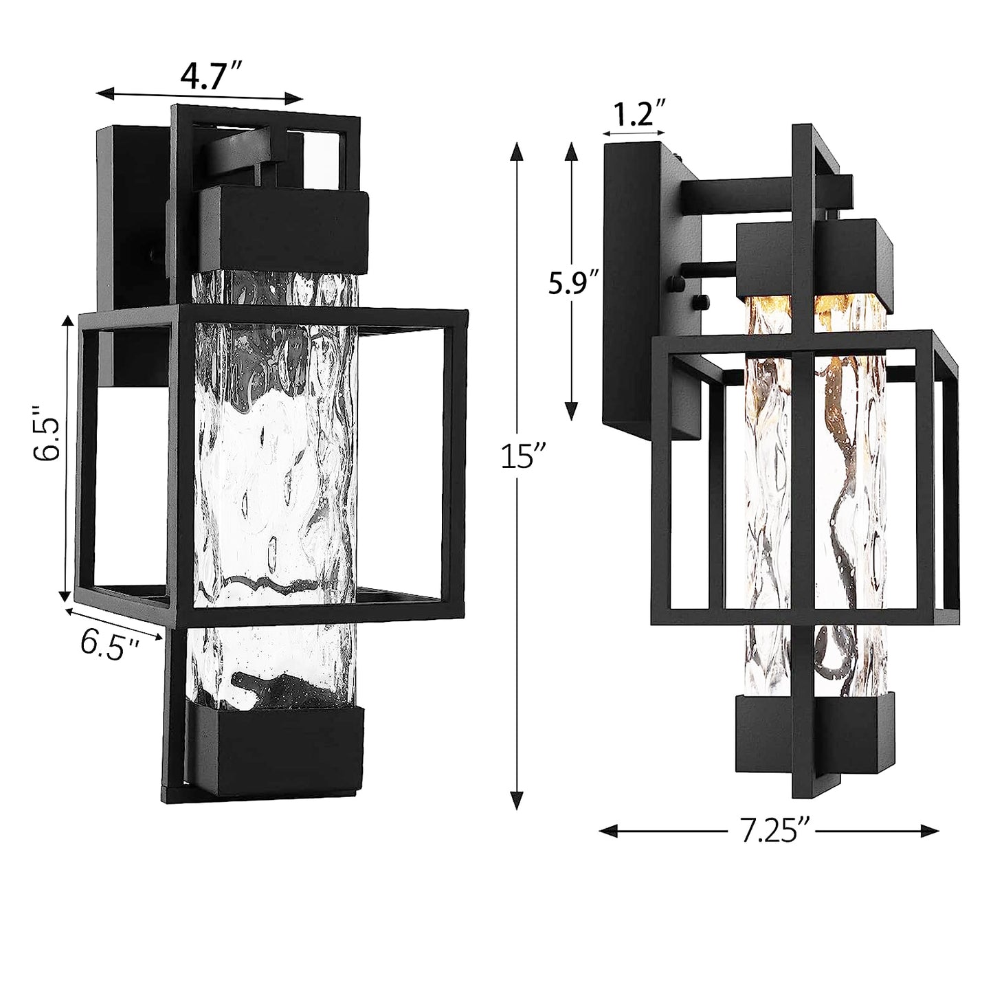 " Dusk to Dawn Outdoor Hardwired Wall Lantern Sconce with No Bulbs Included"