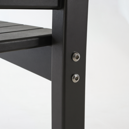 2-Pack Black HDPE outdoor & garden backres Modernist Designt chairs