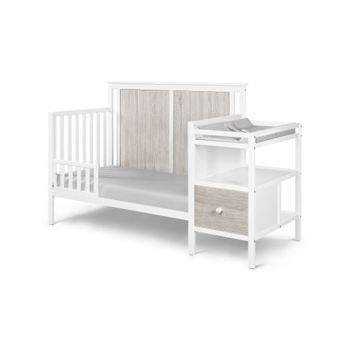 4-in-1 Crib and Changer Combo White/Rockport Gray