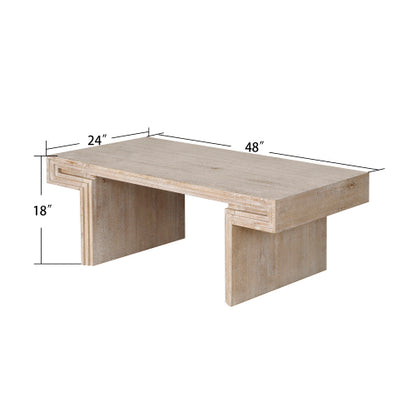48 Inch Double-Tier Vintage Industrial Table, Antique Natural