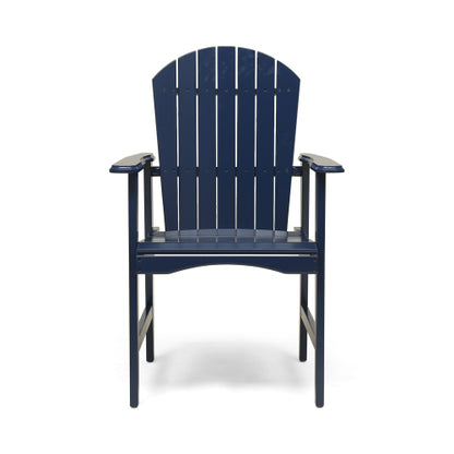 Outdoor Weather Resistant Acacia Wood  Dining Chairs (Set of 2), Blue Navy Finish