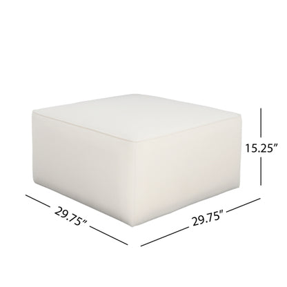 Corduroy Ottoman Square Upholstered Accent Stool for Living Room Bedroom