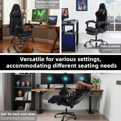 furniture E-sports Gaming Chair Sports Car Driving Seat PU Material Moulded Sponge Comfortable and Safe With Massage Black