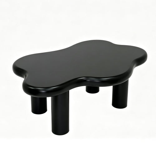 40 Inch Black Cloud Coffee Table Modern Irregular MDF Living Room Center Table